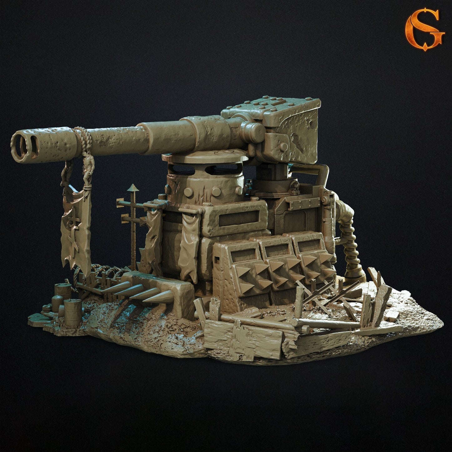 Heavy Artillery Bunker Bunker Styled for Trench Crusade Scatter Terrain