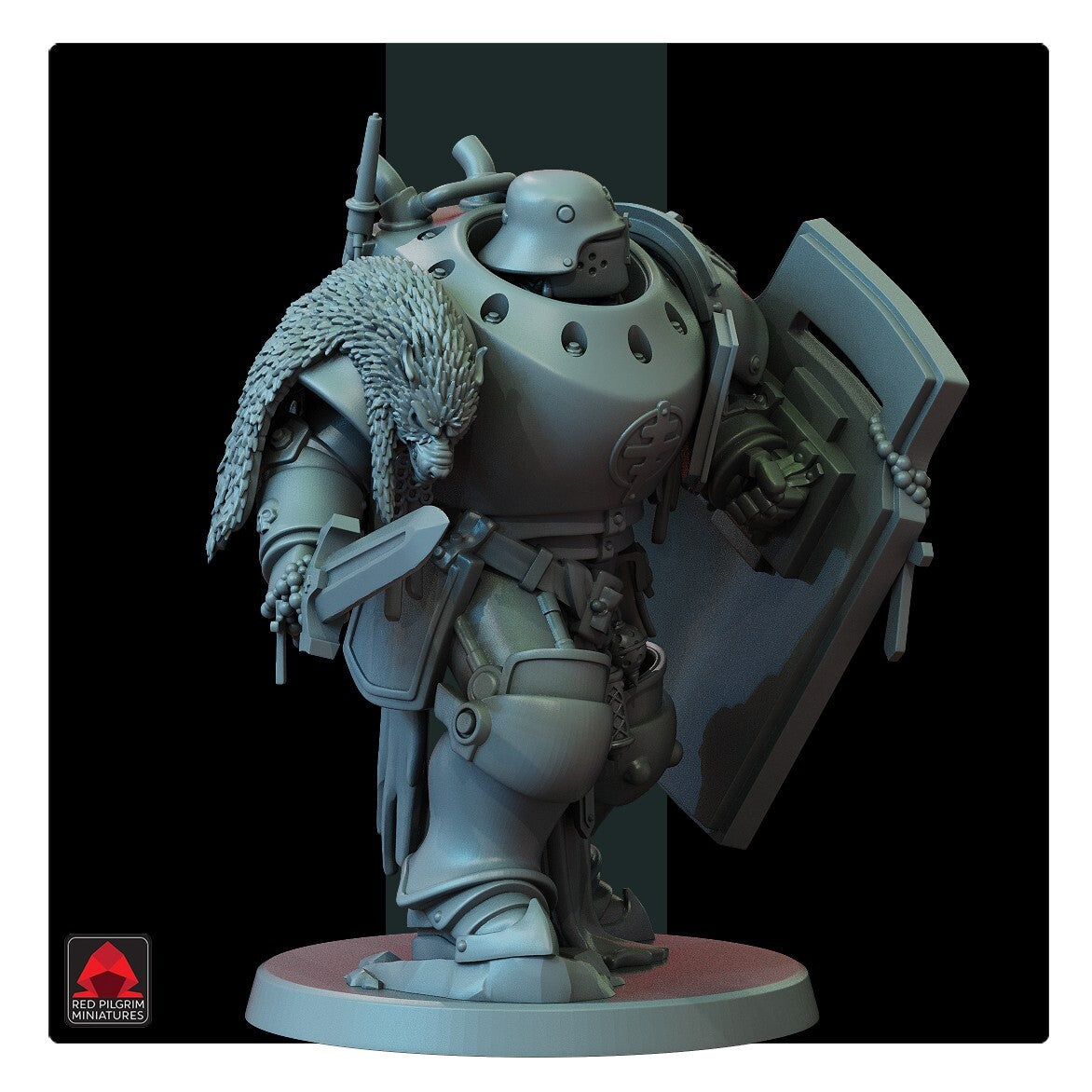 Lieutenant in Machine Armour with Sword- Trench Crusade - by Red Pilgrim