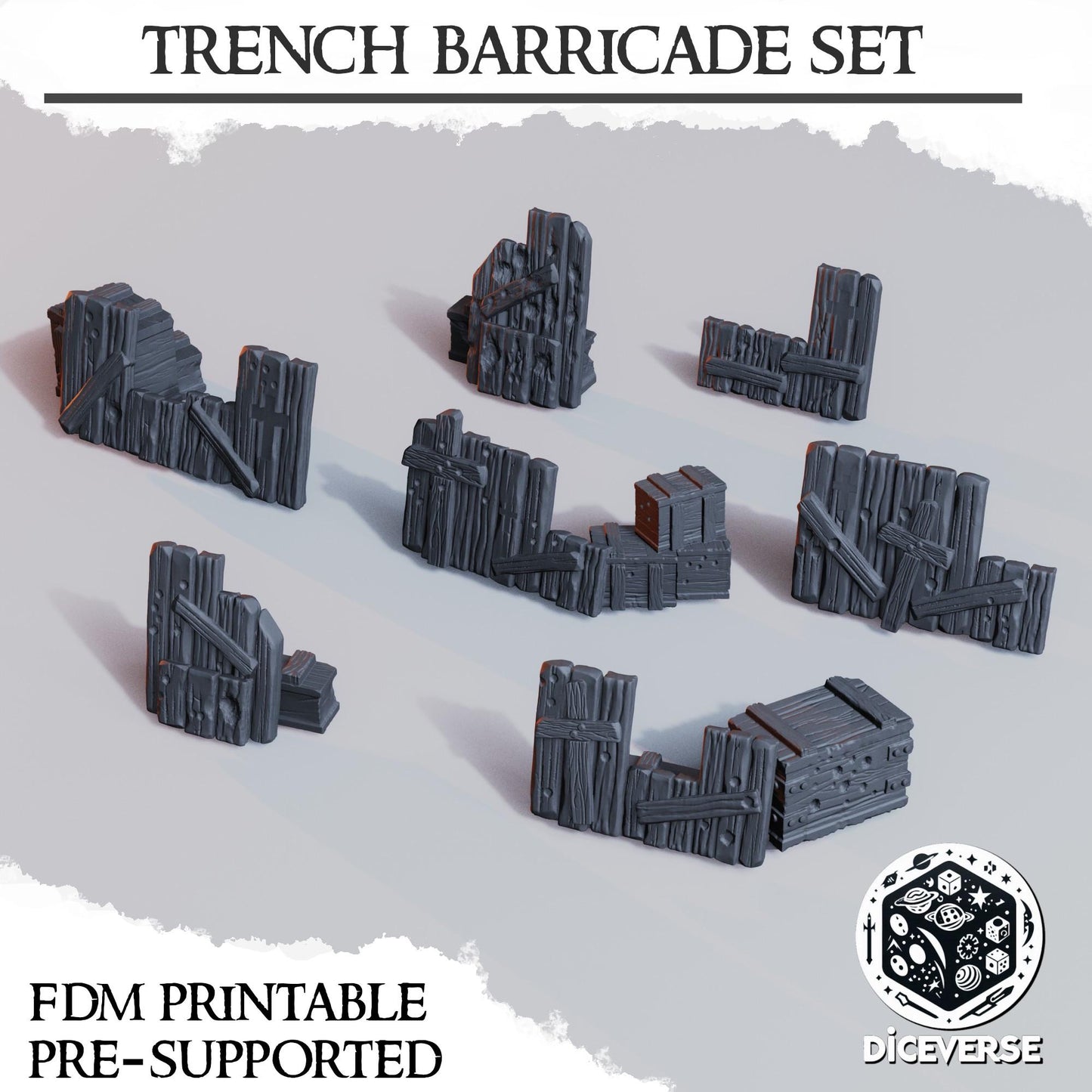 Trench Barricade Set Terrain - Crusade Scenery