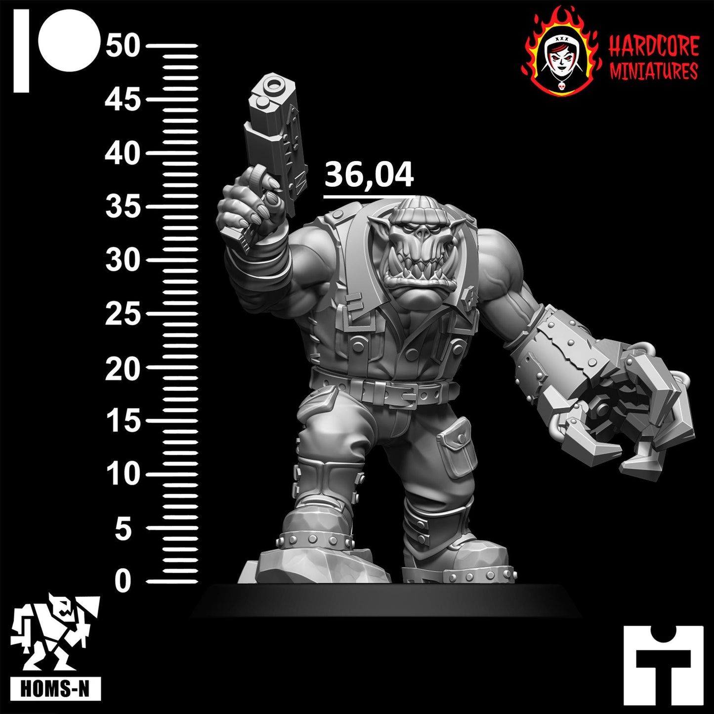 Brit Orcs Noble Big Officer - Hardcore Miniatures - Modular Ork Boyz