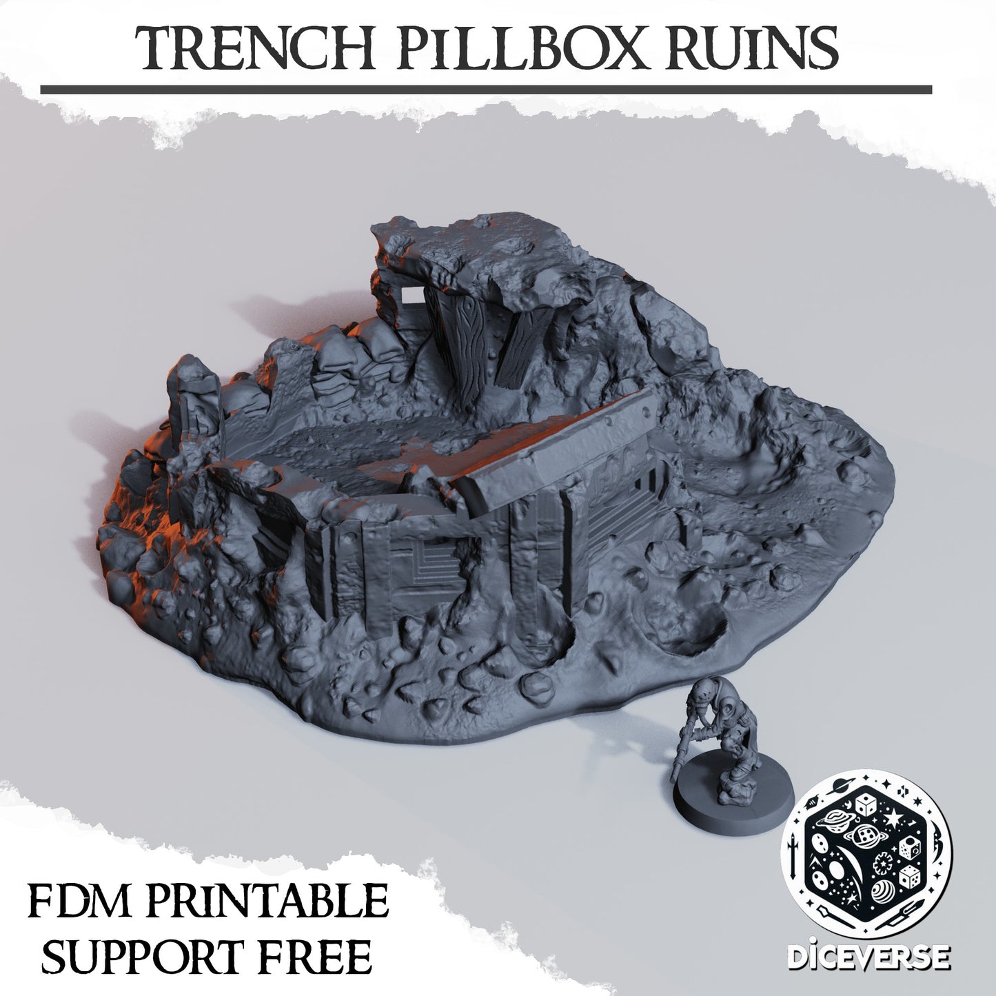 Trench Terrain: Pillbox Ruins - Trench Crusade Scenery