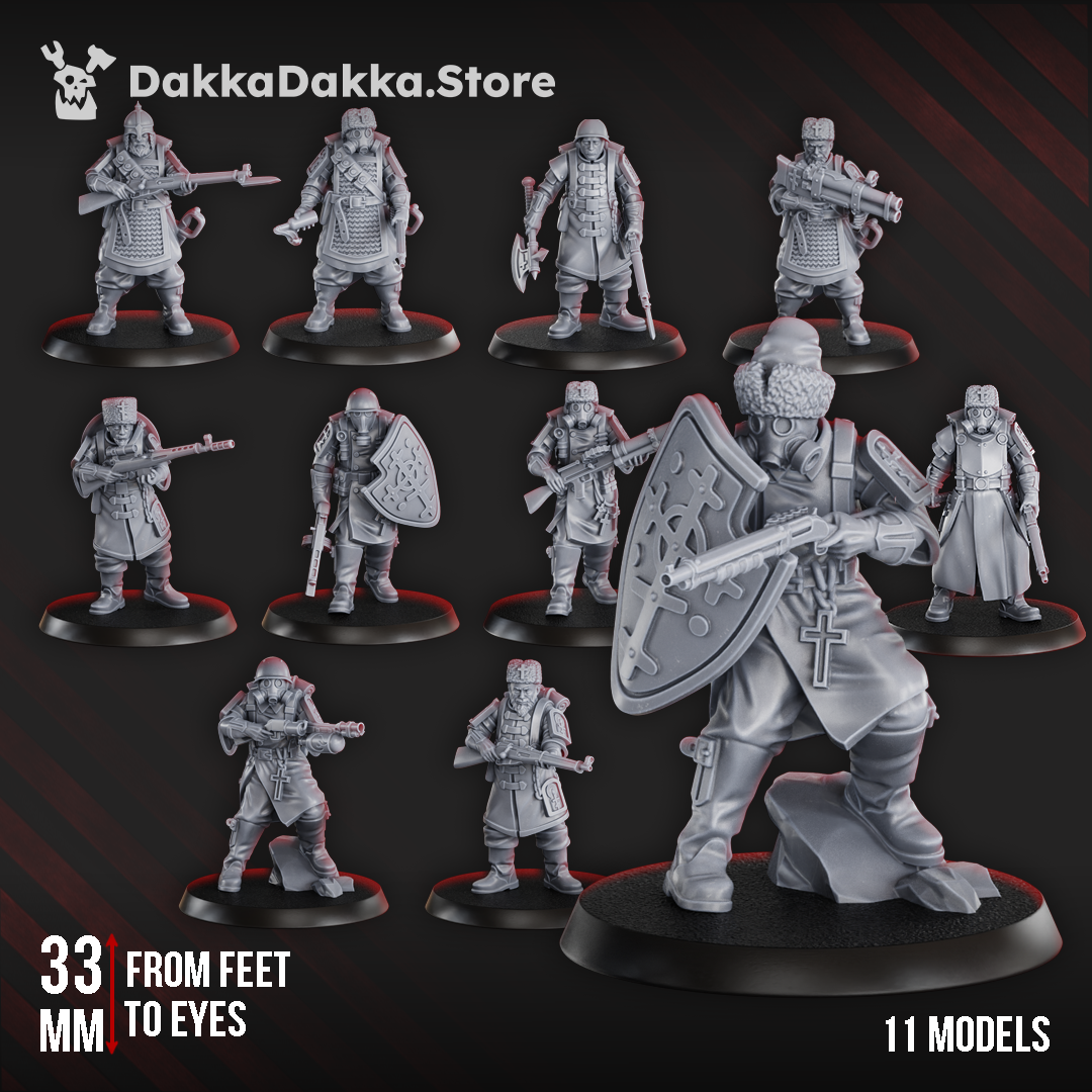 Red Druzhina Squad / Yeoman - Steel Union / New Antioch Proxy by Dakka Dakka - Trench Crusade Proxies