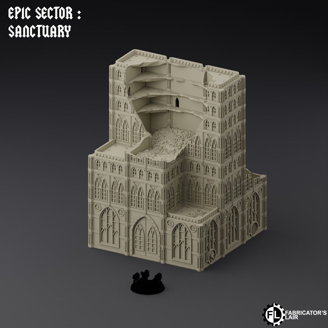 Ruined City Large Building Scatter Terrain - Epic Scale - Imperialis Legions - Titanicus