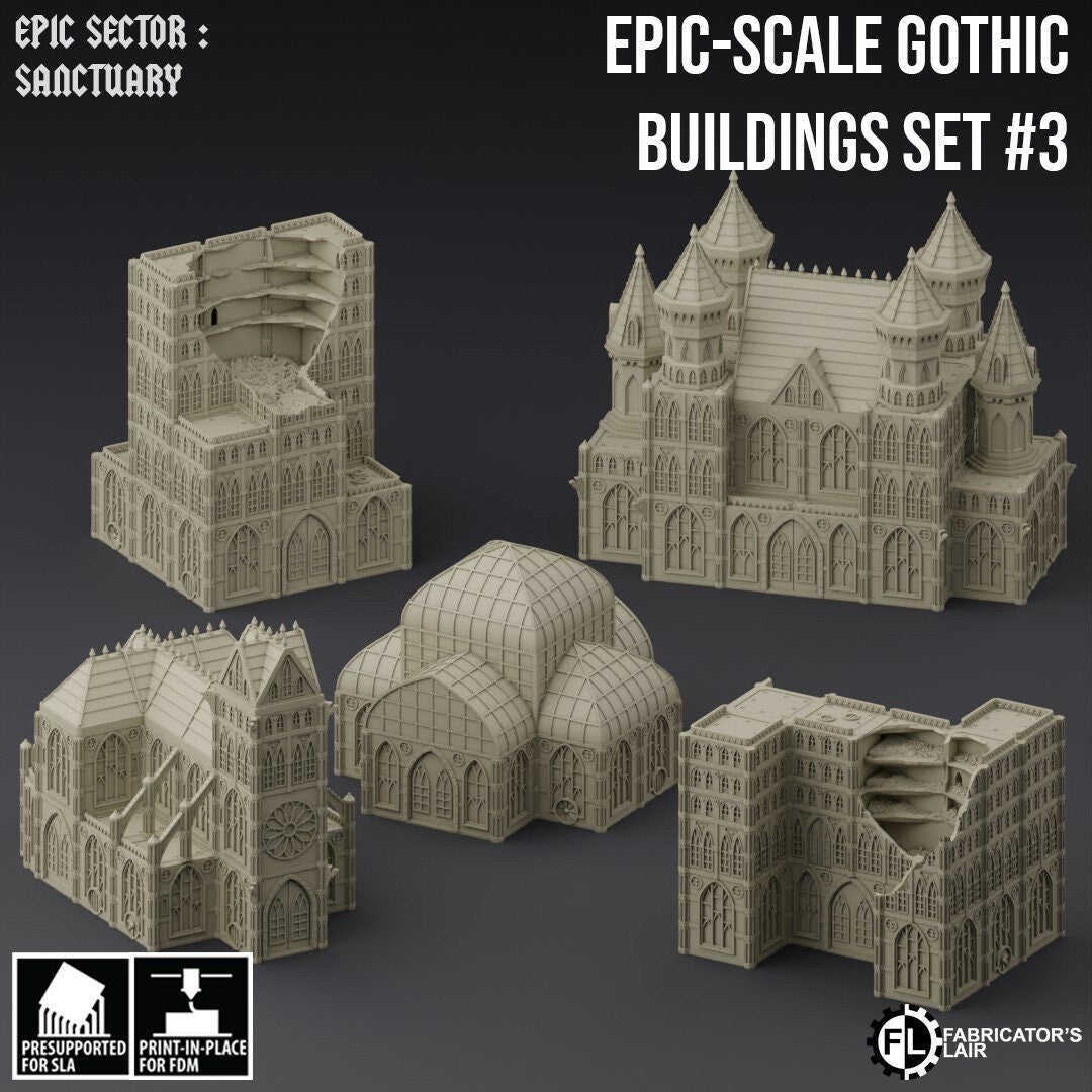 Ruined City Large Building Scatter Terrain - Epic Scale - Imperialis Legions - Titanicus