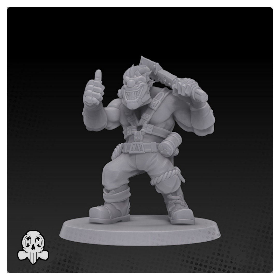 Twisted Metal Orc - 4 x heads - Orcs Orks Orkaz Boyz - Clown Ork - Malicious Minis