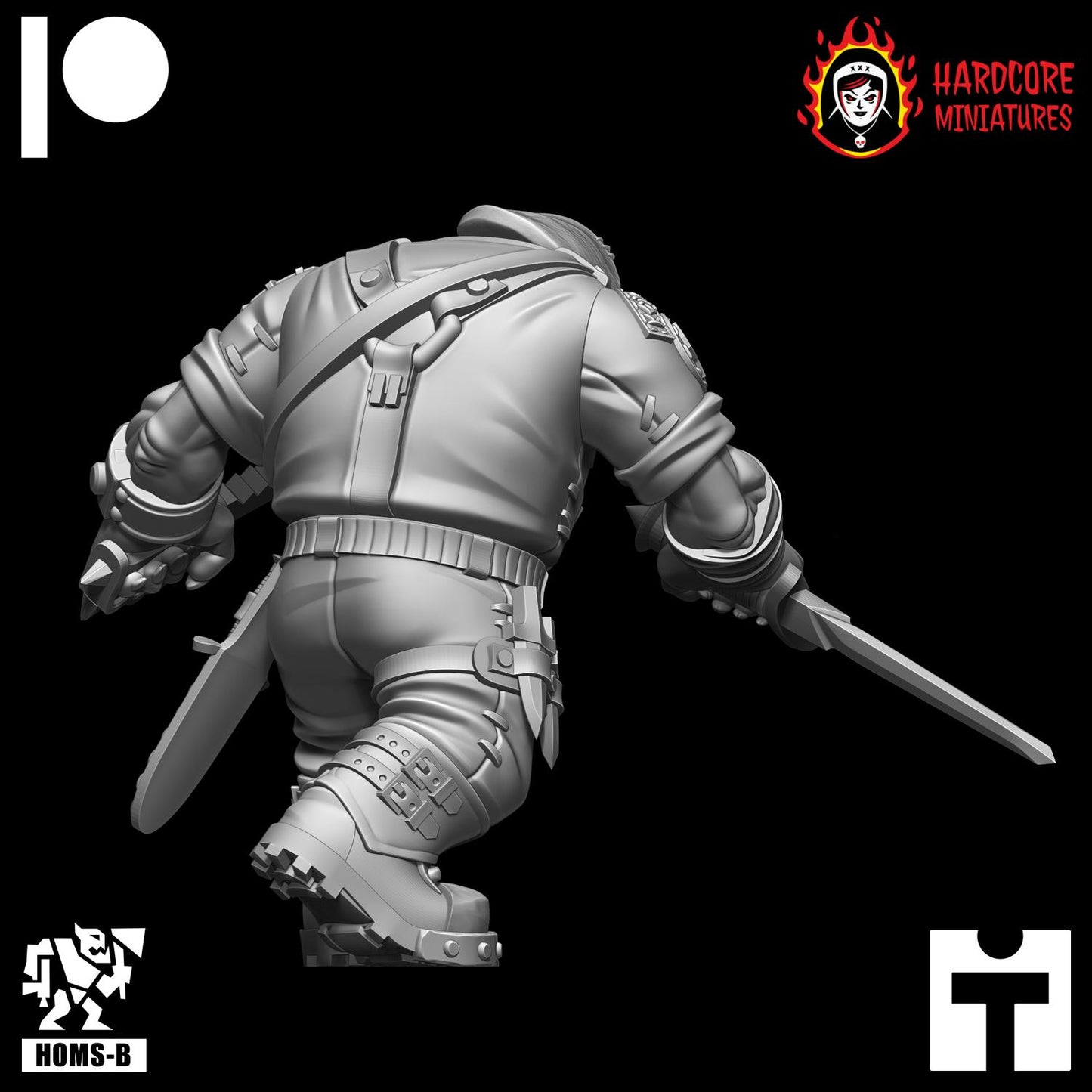 Kommando Slasha Brit Orc Boy - Hardcore Miniatures - Modular Ork Boyz
