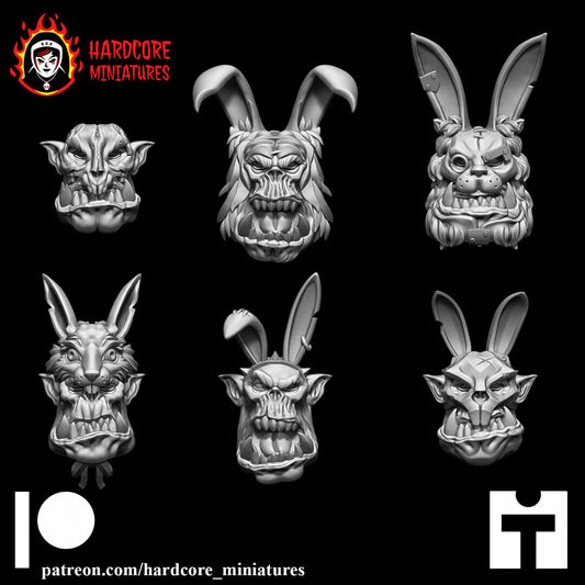 12 x Space Orcs Easter Bunny Heads - Orkaz Orcs