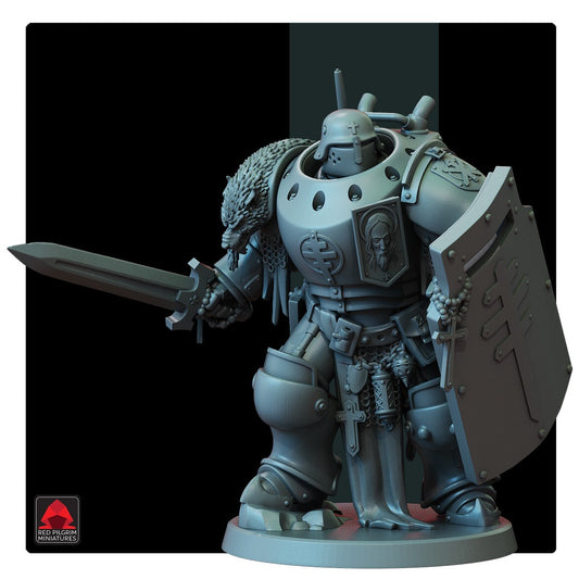 Lieutenant in Machine Armour with Sword- Trench Crusade - by Red Pilgrim