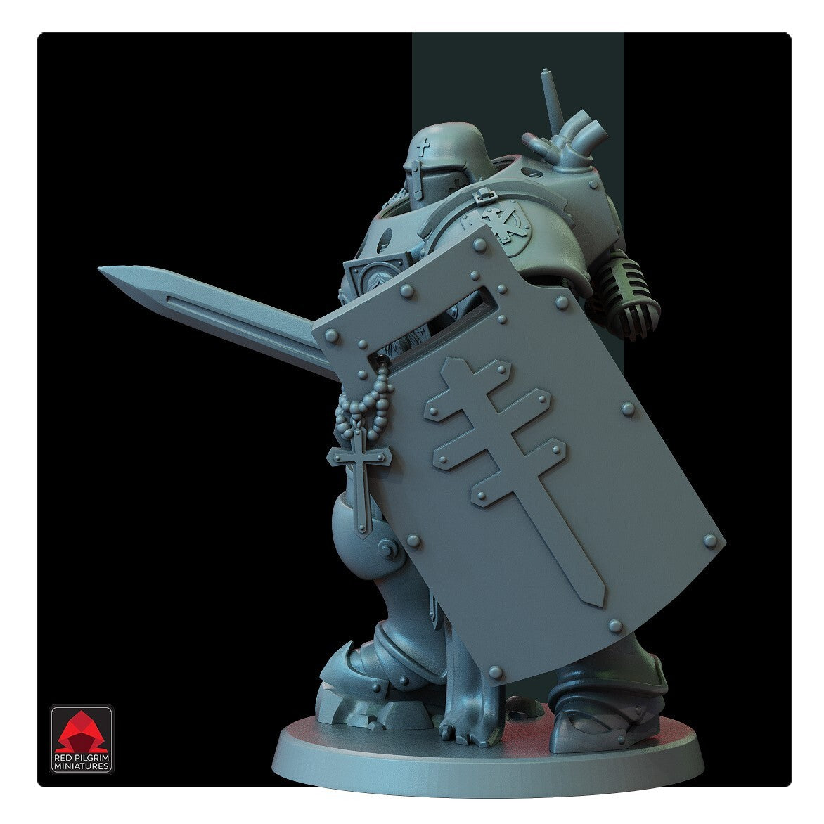 Lieutenant in Machine Armour with Sword- Trench Crusade - by Red Pilgrim