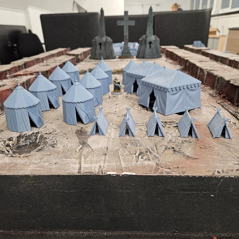 Siege Tents - Full Set. Wargaming Scenery - Tabletop Gaming Wargaming Compatible with Trench War Model Terrain 28/32mm