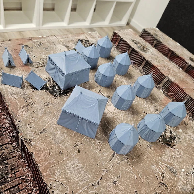 Siege Tents - Full Set. Wargaming Scenery - Tabletop Gaming Wargaming Compatible with Trench War Model Terrain 28/32mm