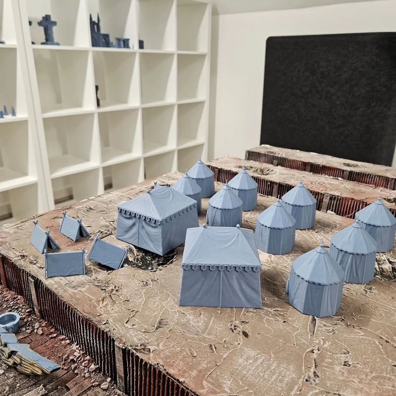 Siege Tents - Full Set. Wargaming Scenery - Tabletop Gaming Wargaming Compatible with Trench War Model Terrain 28/32mm