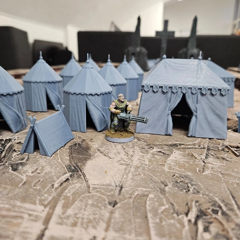 Siege Tents - Full Set. Wargaming Scenery - Tabletop Gaming Wargaming Compatible with Trench War Model Terrain 28/32mm