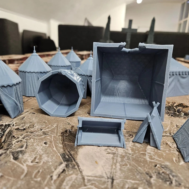Siege Tents - Full Set. Wargaming Scenery - Tabletop Gaming Wargaming Compatible with Trench War Model Terrain 28/32mm