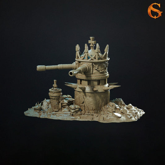 Dual Cannon Bunker Styled for Trench Crusade Scatter Terrain