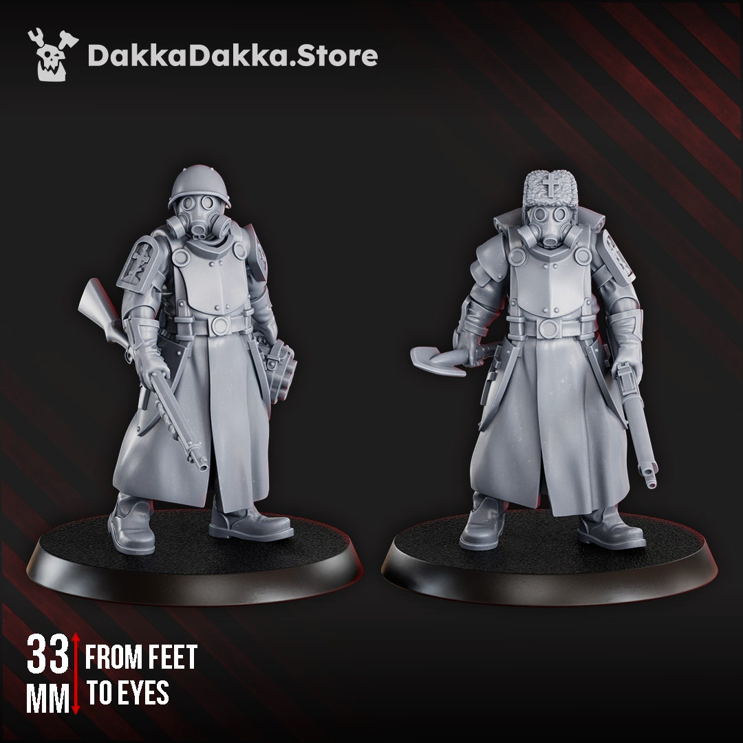 Combat Engineer - 2 variations -  New Antioch -  Proxy for Trench Crusade Tabletop Game - Steel Union -