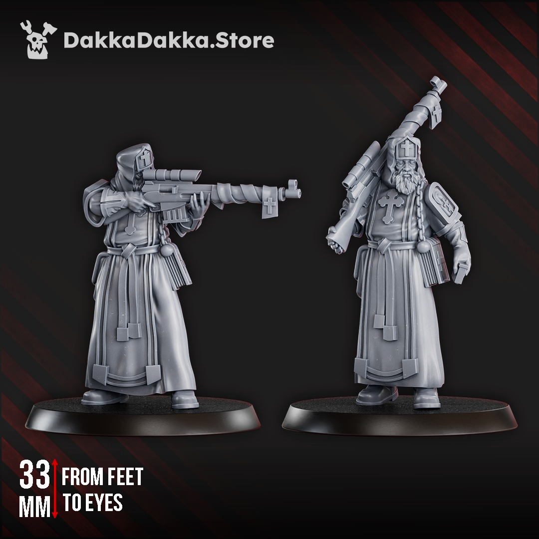 Sniper Priest - 2 variations -  New Antioch -  Perfect for Trench Crusade Tabletop Game - Steel Union -