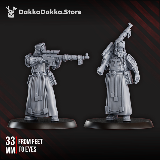 Sniper Priest - 2 variations -  New Antioch -  Perfect for Trench Crusade Tabletop Game - Steel Union -