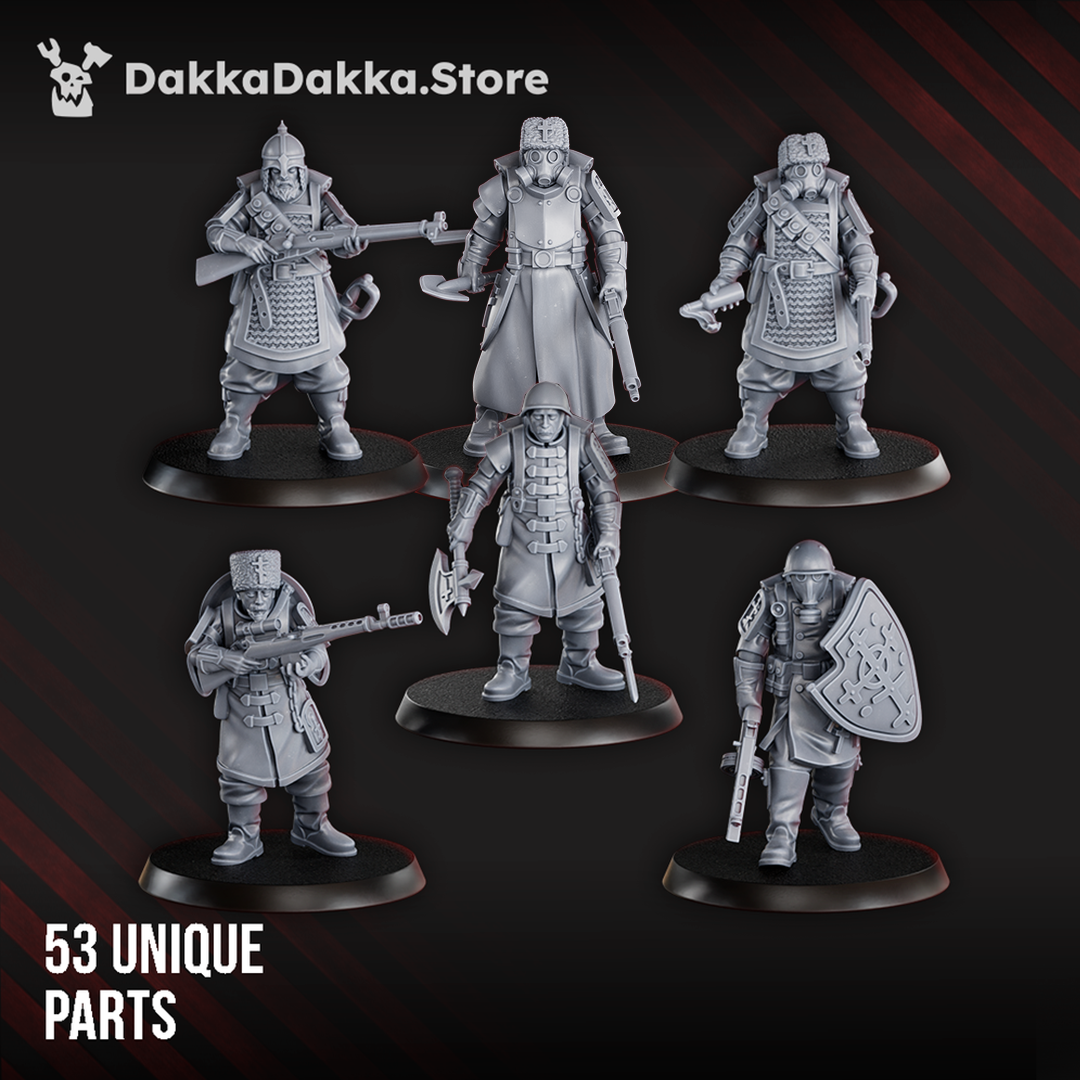 Red Druzhina Squad / Yeoman - Steel Union / New Antioch Proxy by Dakka Dakka - Trench Crusade Proxies