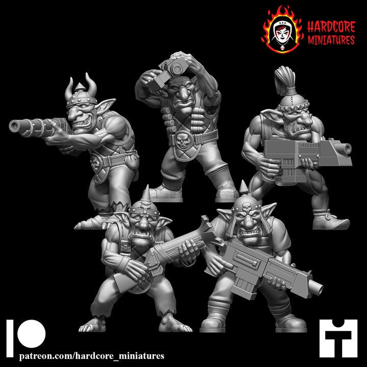 10 x Retro Gobbos - Goblins - Orcs Orks Orkaz Boyz Gretchin Runtherd