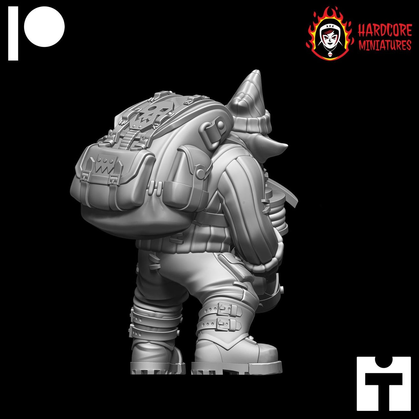 Kommando Brit Gobbo with Grappling Hook - Hardcore Miniatures - Modular Ork Boyz