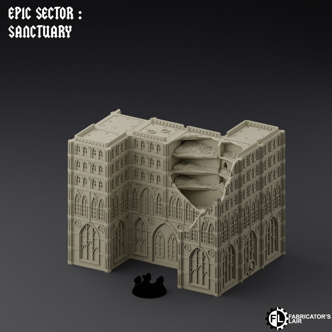 Ruined City Large Building Scatter Terrain - Epic Scale - Imperialis Legions - Titanicus
