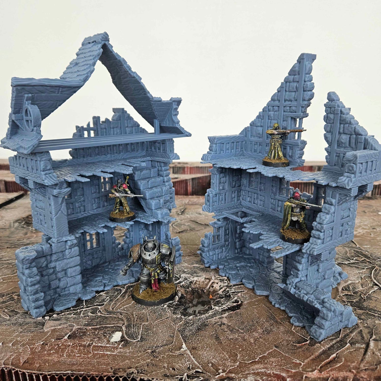 Large Ruined Building – Wargaming Scenery / Terrain - Tabletop Trench War - 28/32mm