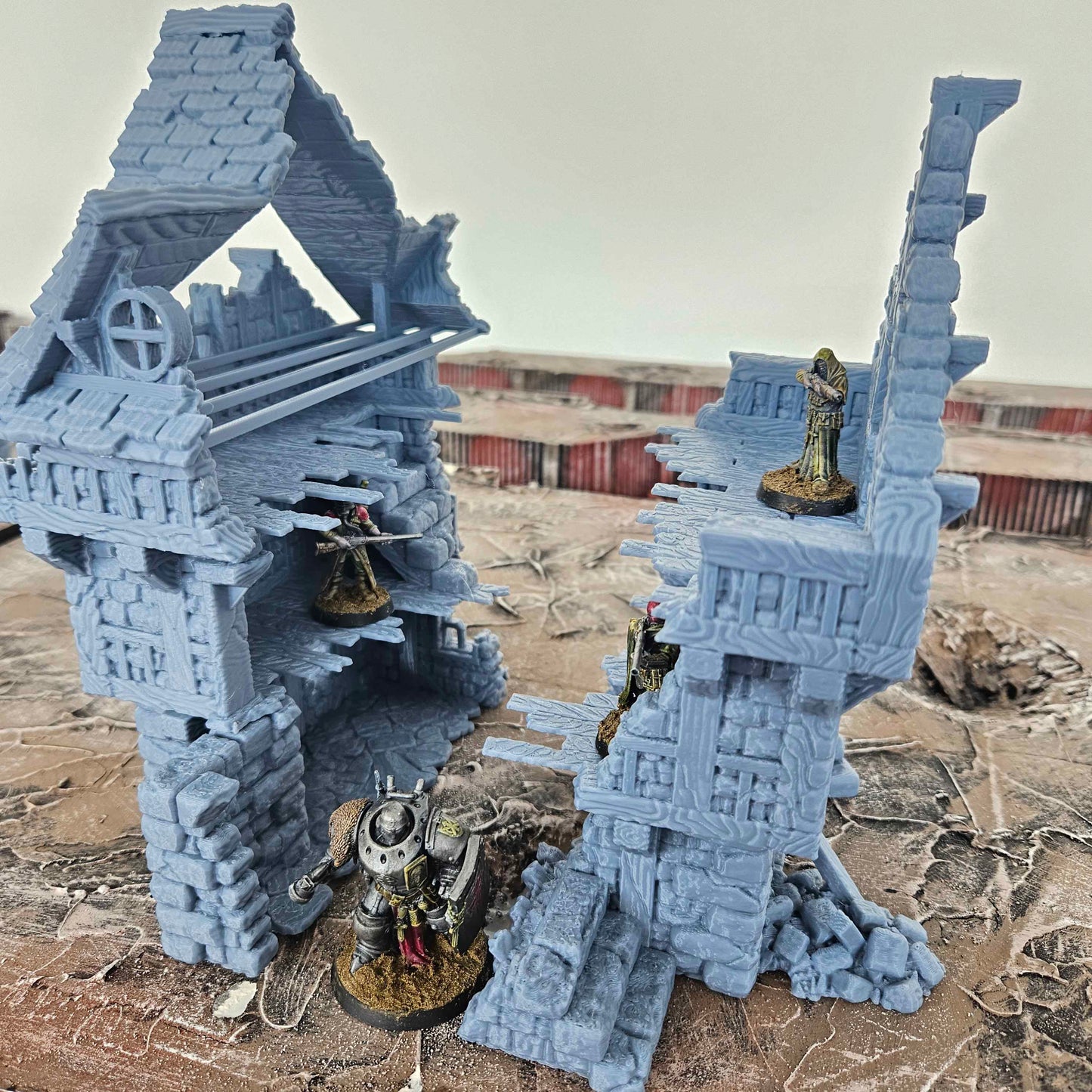 Large Ruined Building – Wargaming Scenery / Terrain - Tabletop Trench War - 28/32mm