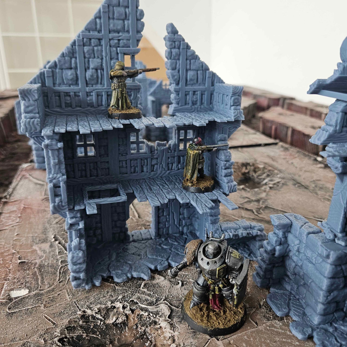 Large Ruined Building – Wargaming Scenery / Terrain - Tabletop Trench War - 28/32mm