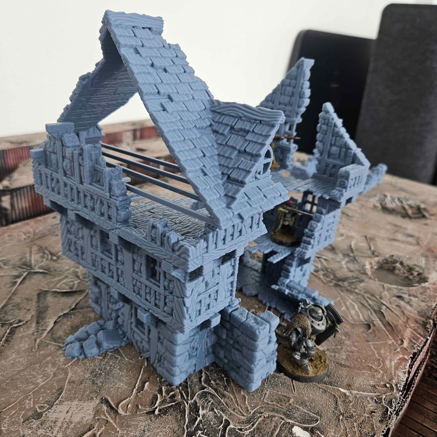 Large Ruined Building – Wargaming Scenery / Terrain - Tabletop Trench War - 28/32mm