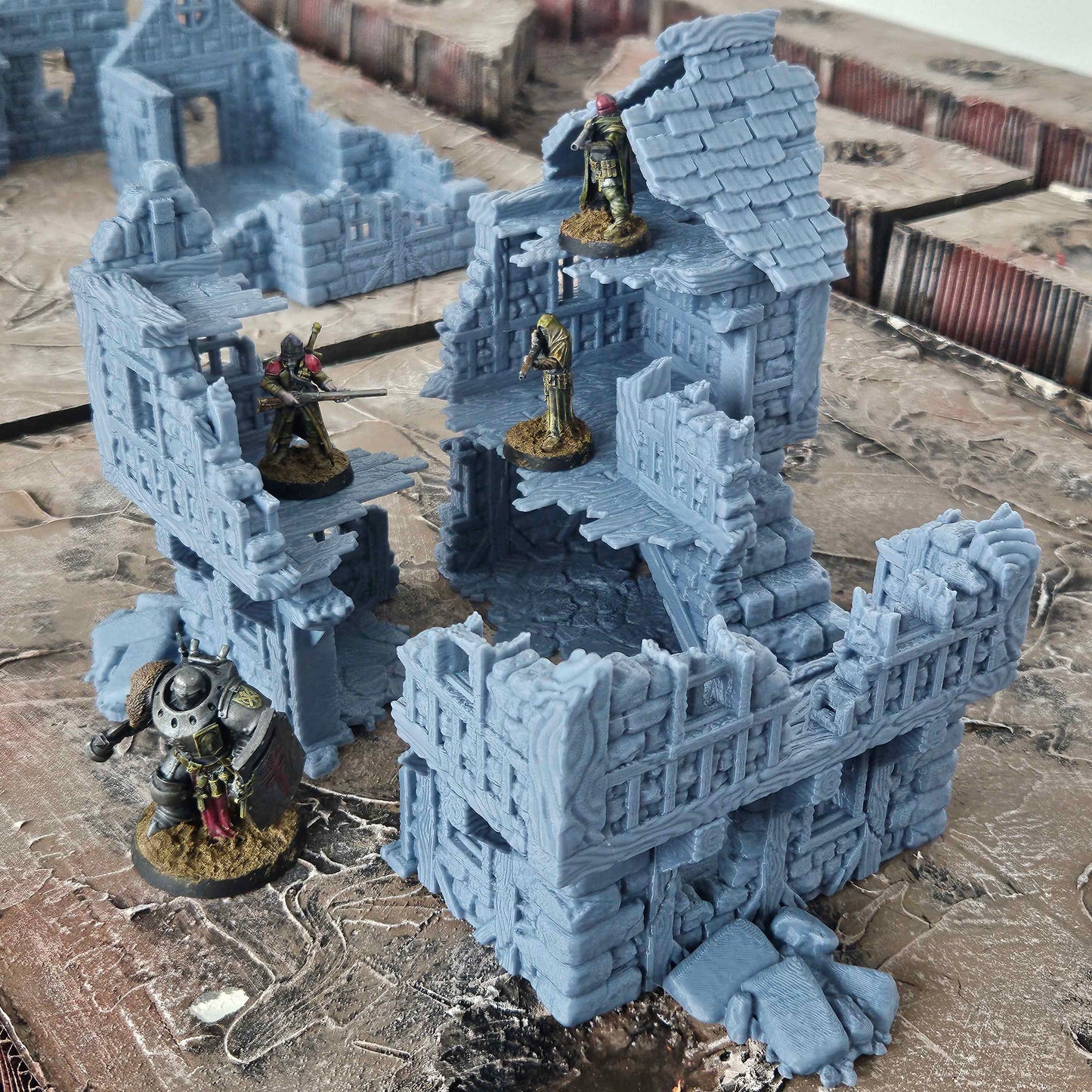 Ruined Townhouse –  FDM Scenery - Wargaming Scenery / Terrain - Tabletop Trench War -  28/32mm