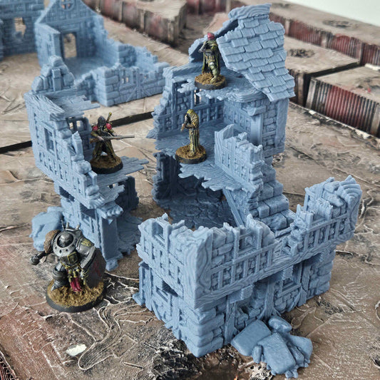 Large Ruined Manor House -  Wargaming Scenery - Tabletop Gaming Wargaming Compatible with Trench War Model Terrain 28/32mm