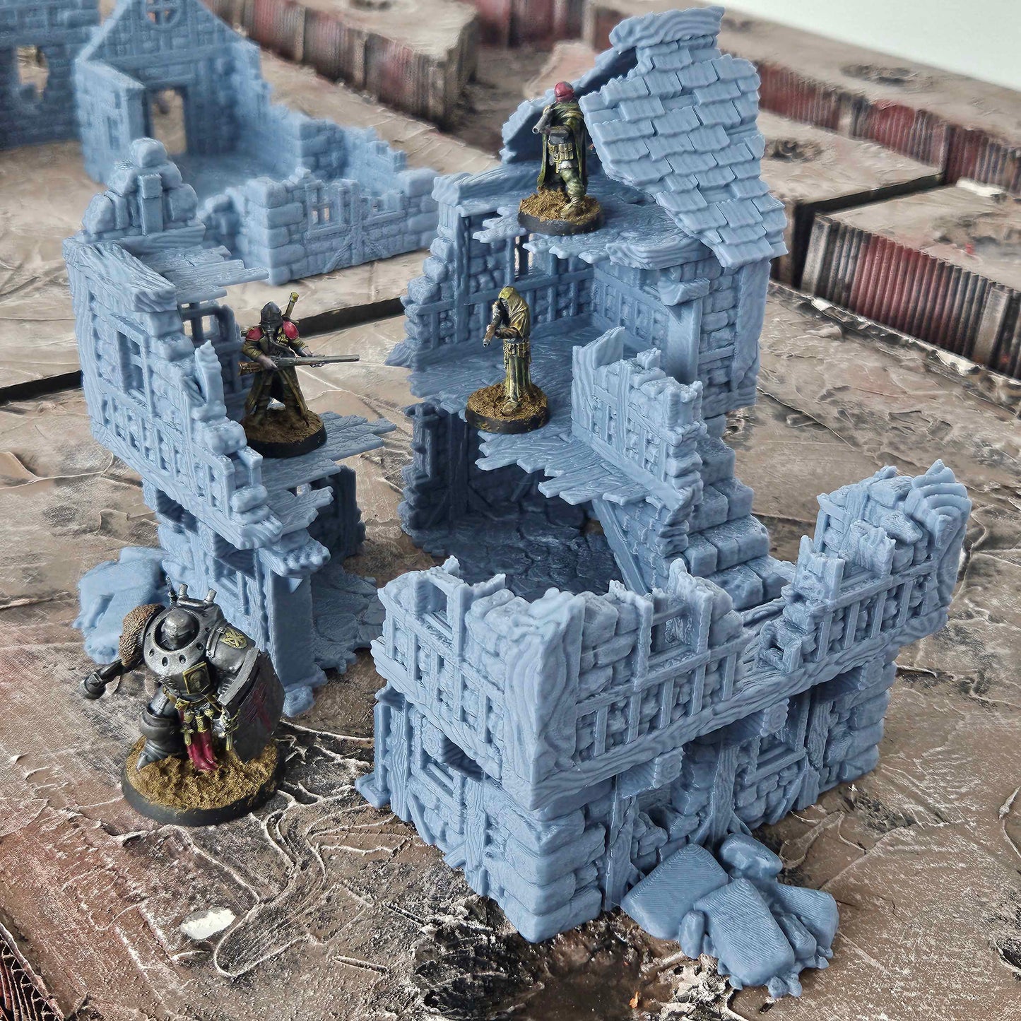 Large Ruined Manor House -  Wargaming Scenery - Tabletop Gaming Wargaming Compatible with Trench War Model Terrain 28/32mm