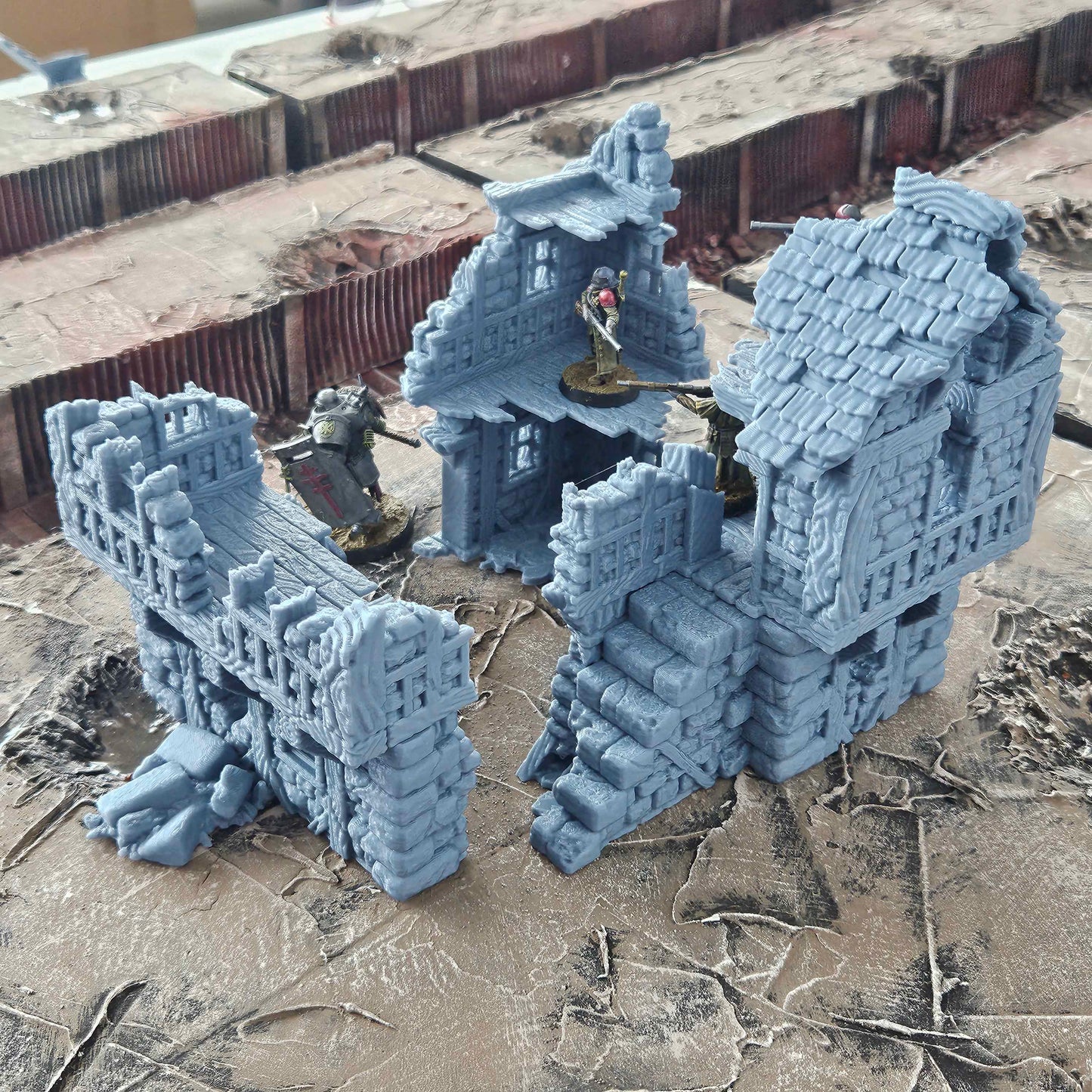Large Ruined Manor House -  Wargaming Scenery - Tabletop Gaming Wargaming Compatible with Trench War Model Terrain 28/32mm