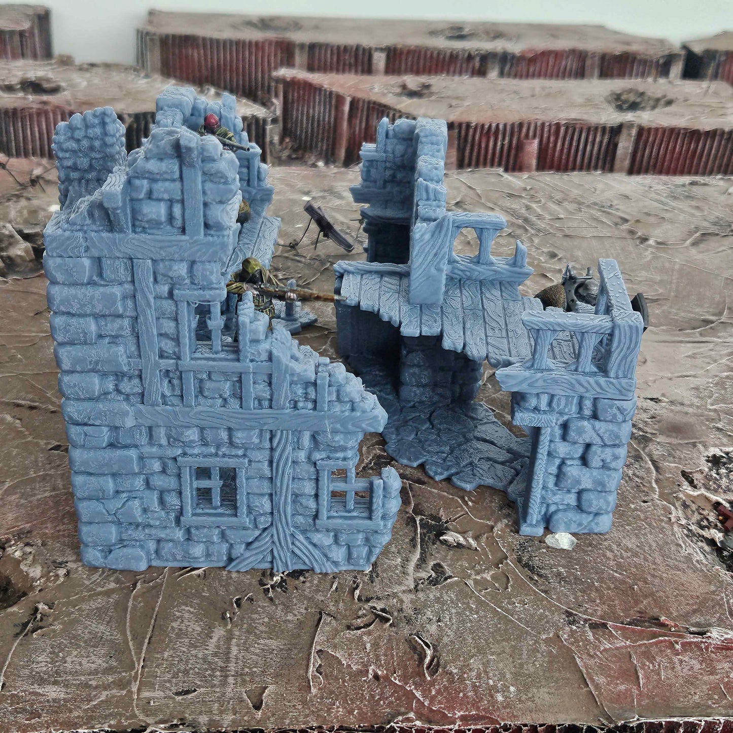 Large Ruined Building - FDM - Wargaming Scenery / Terrain - Tabletop Trench War -  28/32mm