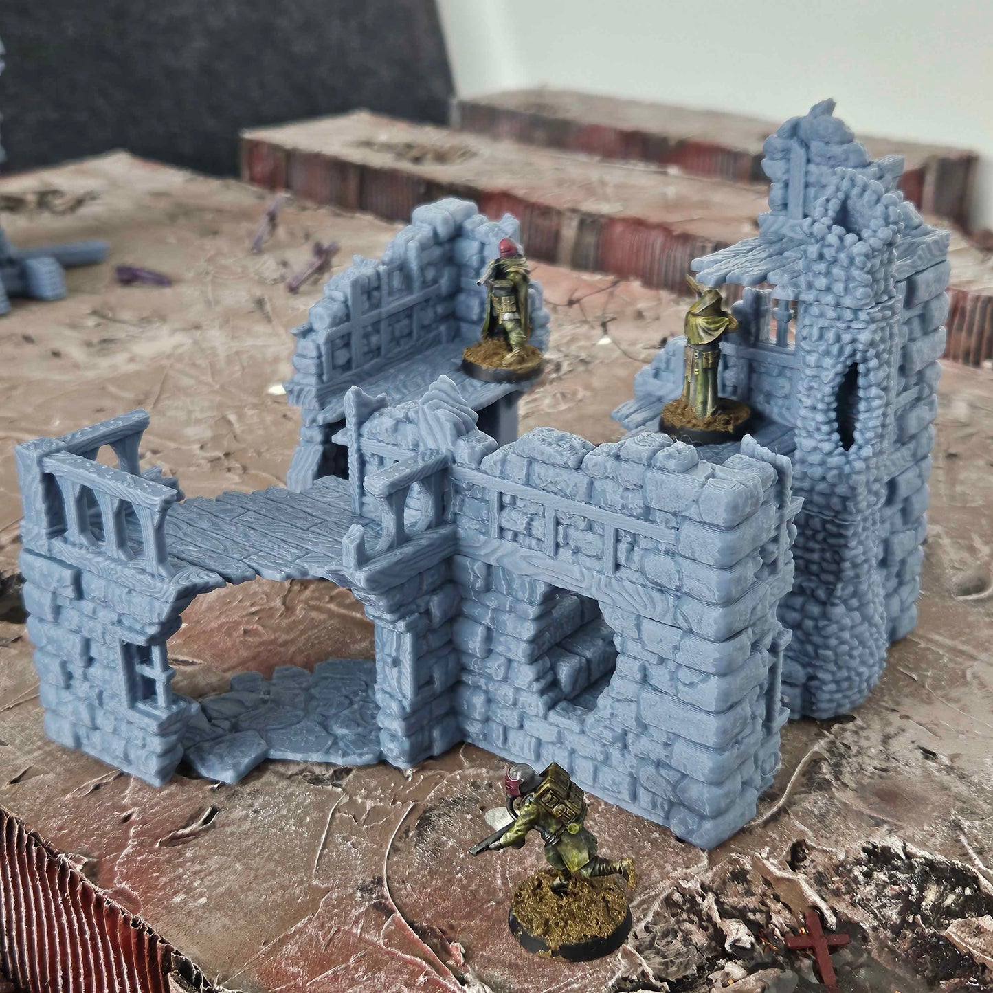 Large Ruined Building - FDM - Wargaming Scenery / Terrain - Tabletop Trench War -  28/32mm
