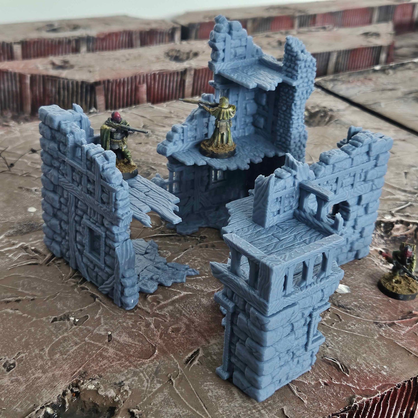 Large Ruined Building - FDM - Wargaming Scenery / Terrain - Tabletop Trench War -  28/32mm