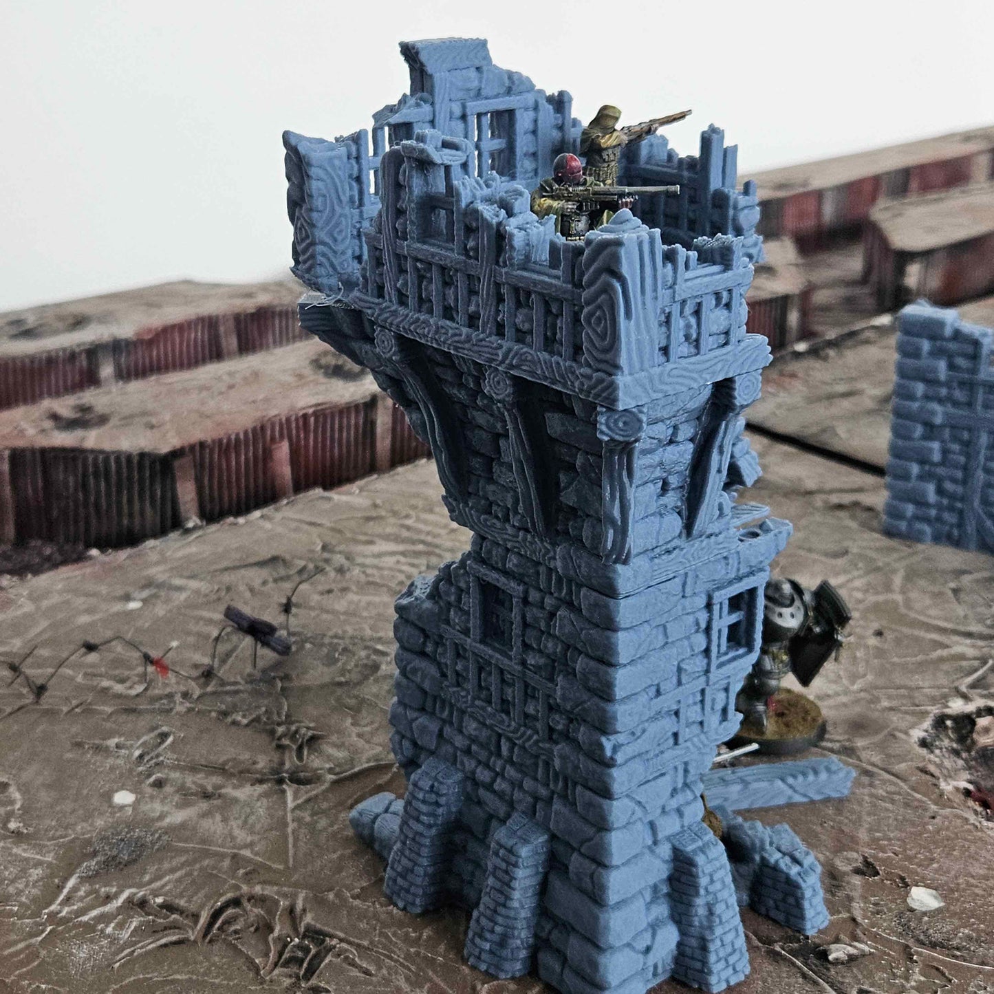 Large Ruined Tower – Wargaming Scenery / Terrain - Tabletop Trench War (28/32mm)