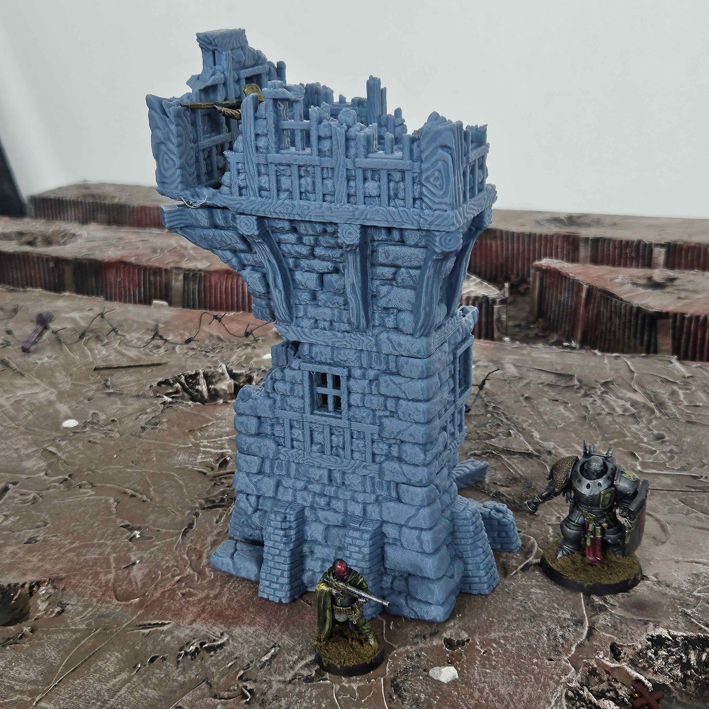 Large Ruined Tower – Wargaming Scenery / Terrain - Tabletop Trench War (28/32mm)