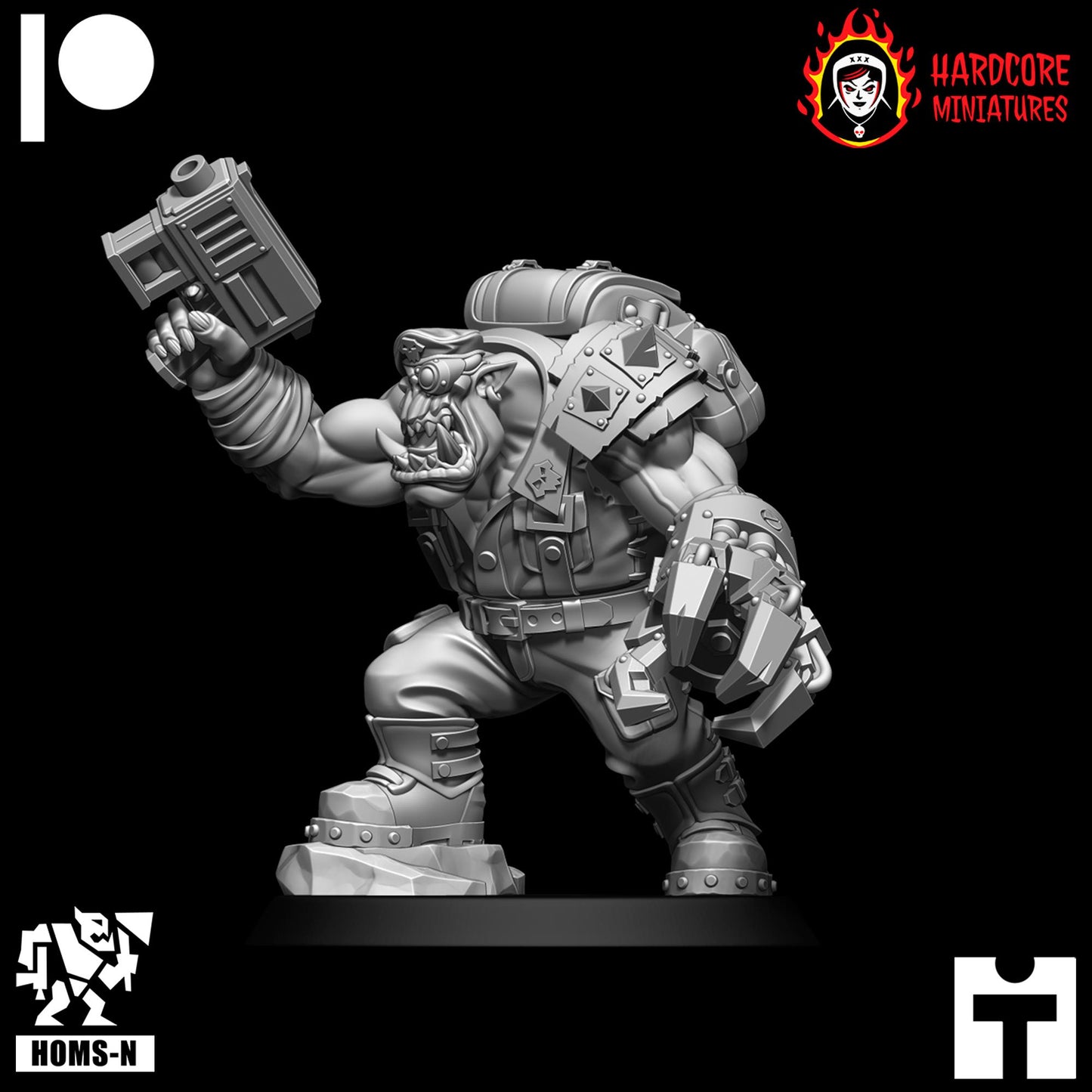 Brit Orcs Noble Big Officer - Hardcore Miniatures - Modular Ork Boyz
