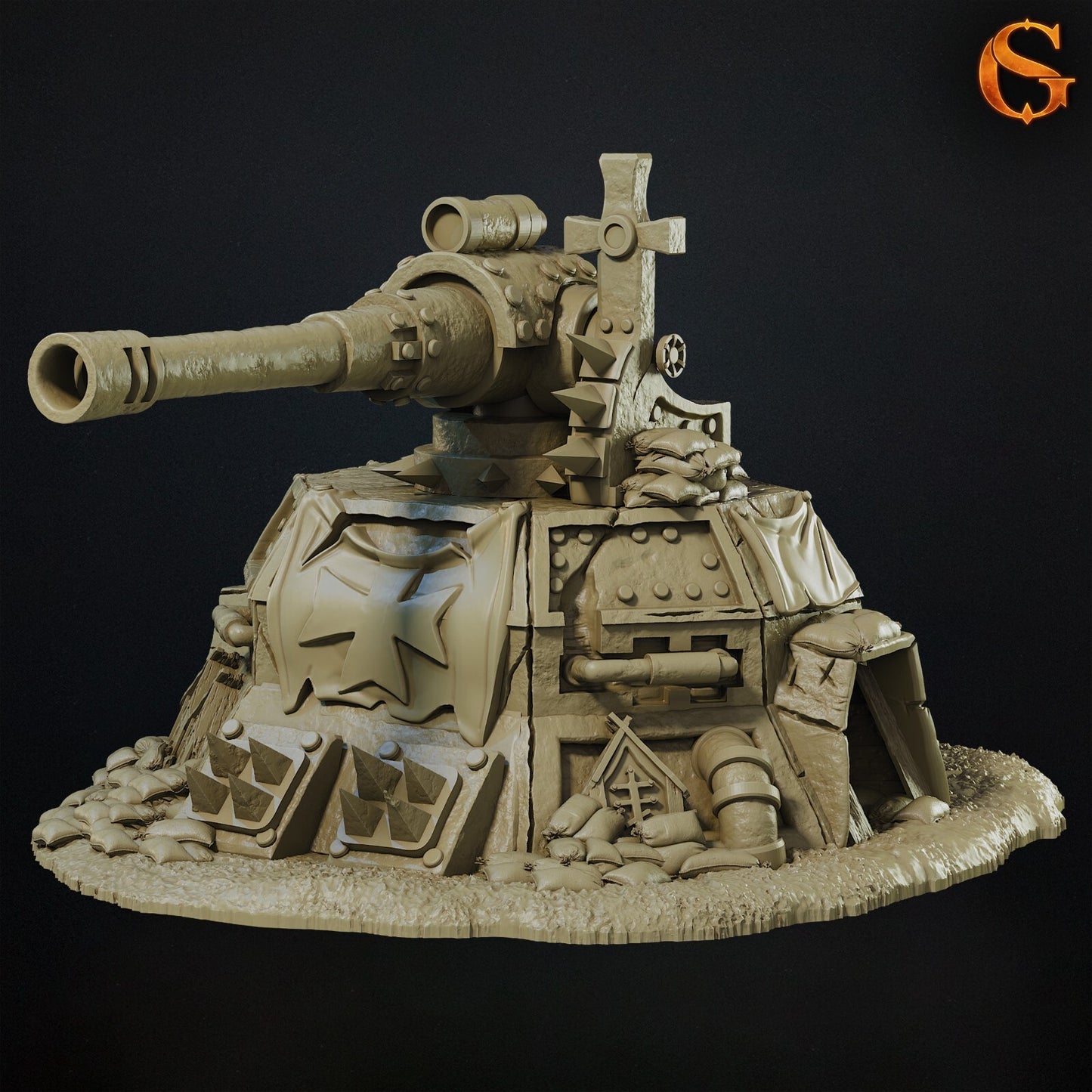 Faithful Artillery Bunker Styled for Trench Crusade Scatter Terrain