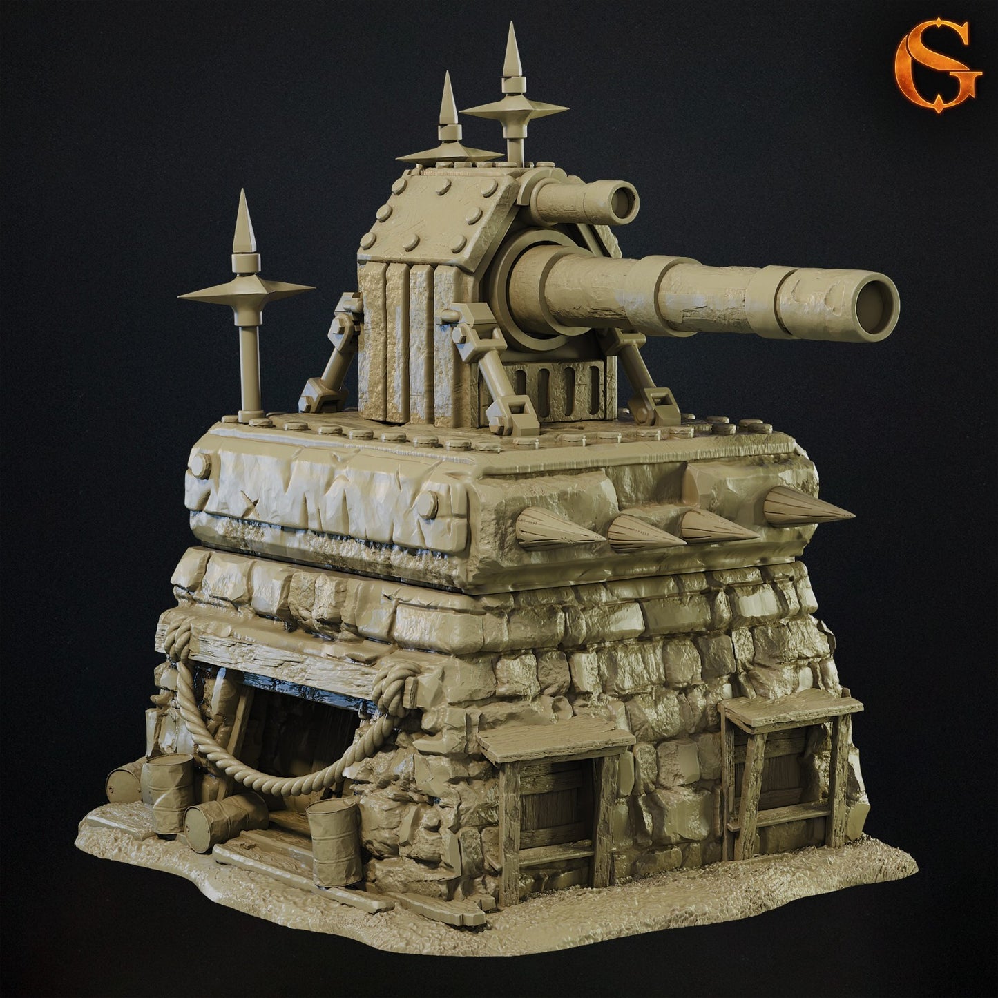 Triple Cross Gun Bunker Styled for Trench Crusade Scatter Terrain