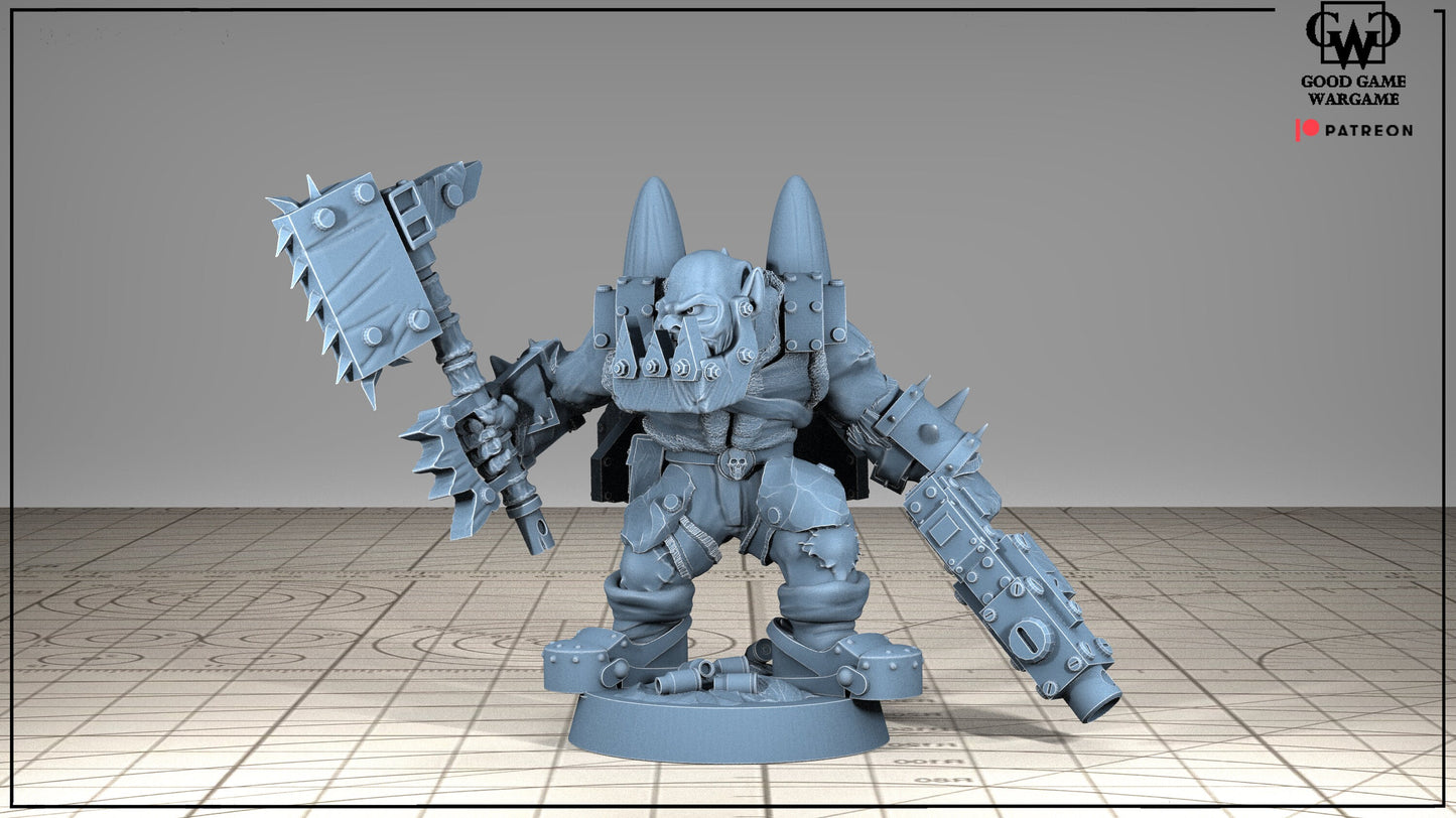 10 x Orkaz Ork Orc Boyz Big Tootha - Boyz that Fly through the Storm - Jetpacks