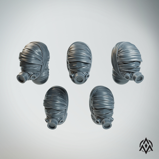 20 x bandaged heads - scaled for Trench Crusade