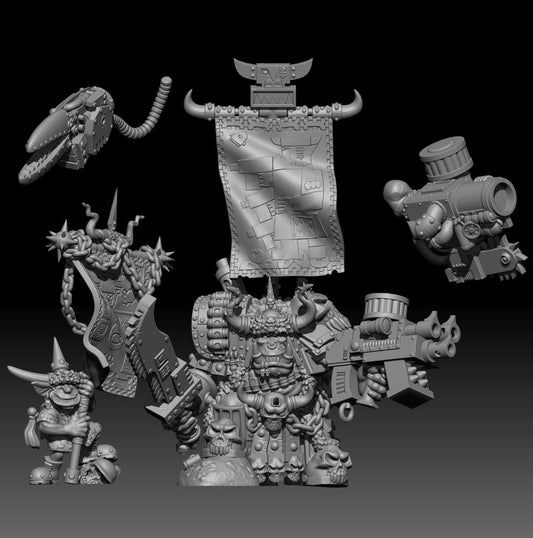 The Prophet Ghaz- Orc Warboss - Sci-Fi Orks - Trollett Orc Ork Boy Model