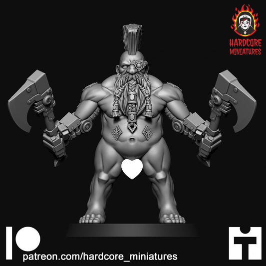 Cyber Slayer Dwarf NSFW - Galactic Dwarves of the Dwarf Squat division Imperial - Sci-fi - Hardcore Miniatures