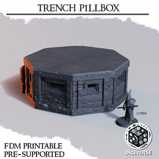 Trench Pilgrim Terrain Pillbox - Trench War - FDM Printed