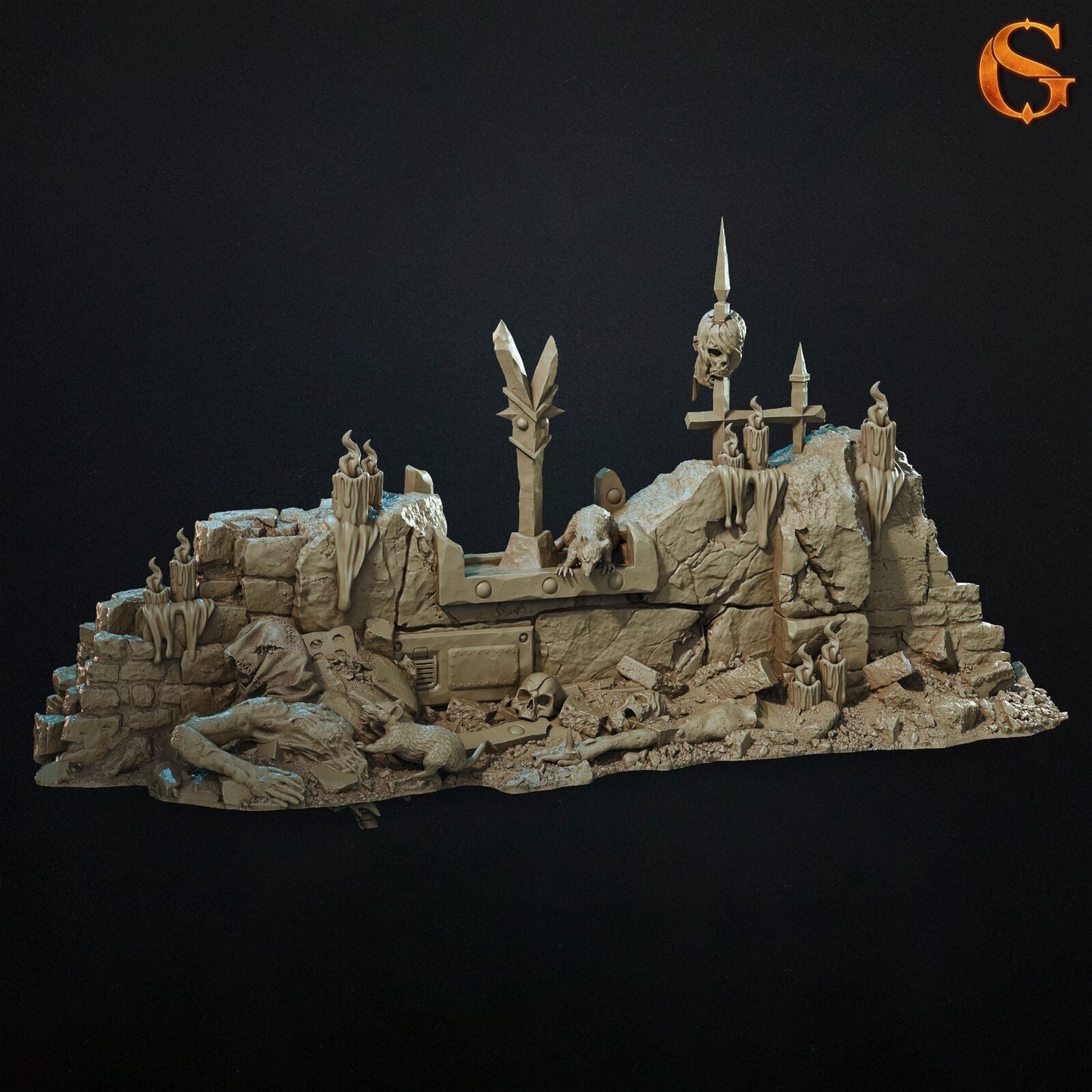 Scatter wall #2 Styled for Trench Crusade Scatter Terrain (Copy) (Copy)