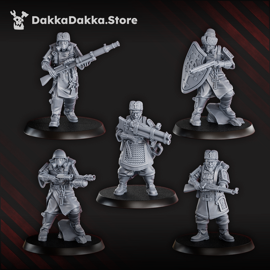Red Druzhina Squad / Yeoman - Steel Union / New Antioch Proxy by Dakka Dakka - Trench Crusade Proxies
