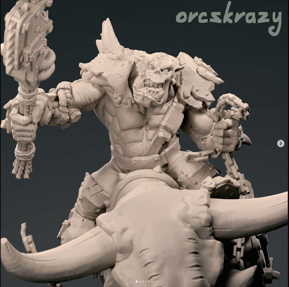 Ork Beastboss - Bull Squig Riding Slugga - OrksCrazy
